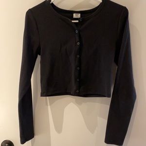 Aritzia black long sleeve crop top